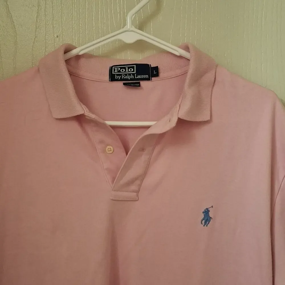 Men's Polo by Ralph Lauren Polo Shirt Pony Shirt Pink Sz Large